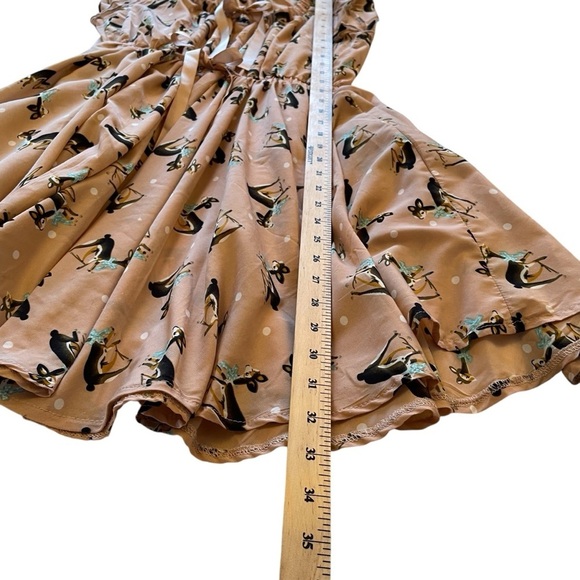 MUSS cute Deer Print-A Line-Circle Skirt-Size Small-Button up-White Dots - Picture 9 of 14